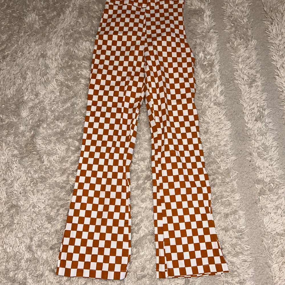 VRG GRL Checkered Orange and White Pants